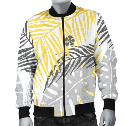 Palm Leaves Pattern Print Design PL012 Men Bomber Jacket