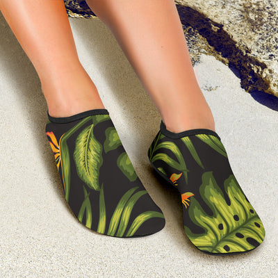 Bird Of Paradise Pattern Print Design BOP013 Aqua Water Shoes