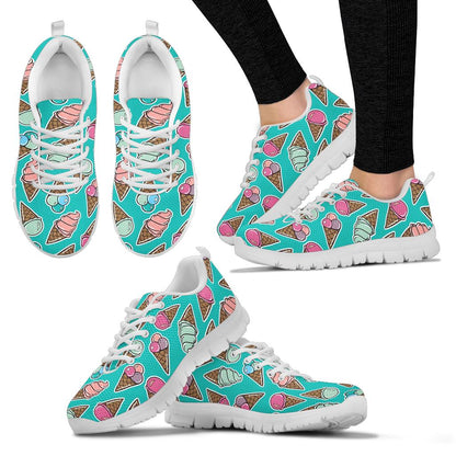 Ice Cream Pattern Print Design IC01 Sneakers White Bottom Shoes