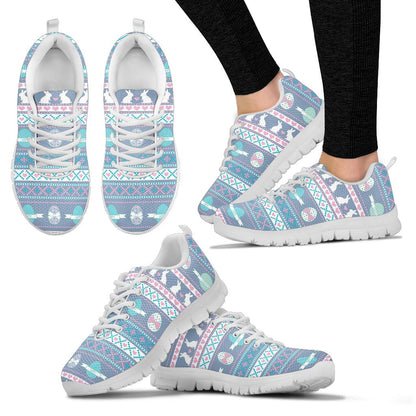 Easter Eggs Pattern Print Design RB013 Sneakers White Bottom Shoes