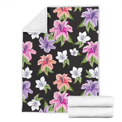 Lily Pattern Print Design LY02 Fleece Blanket