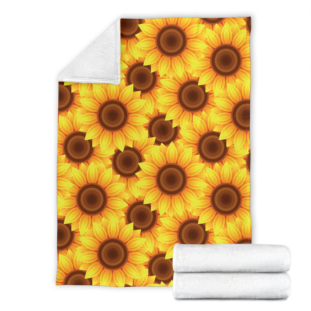 Sunflower Pattern Print Design SF07 Fleece Blanket