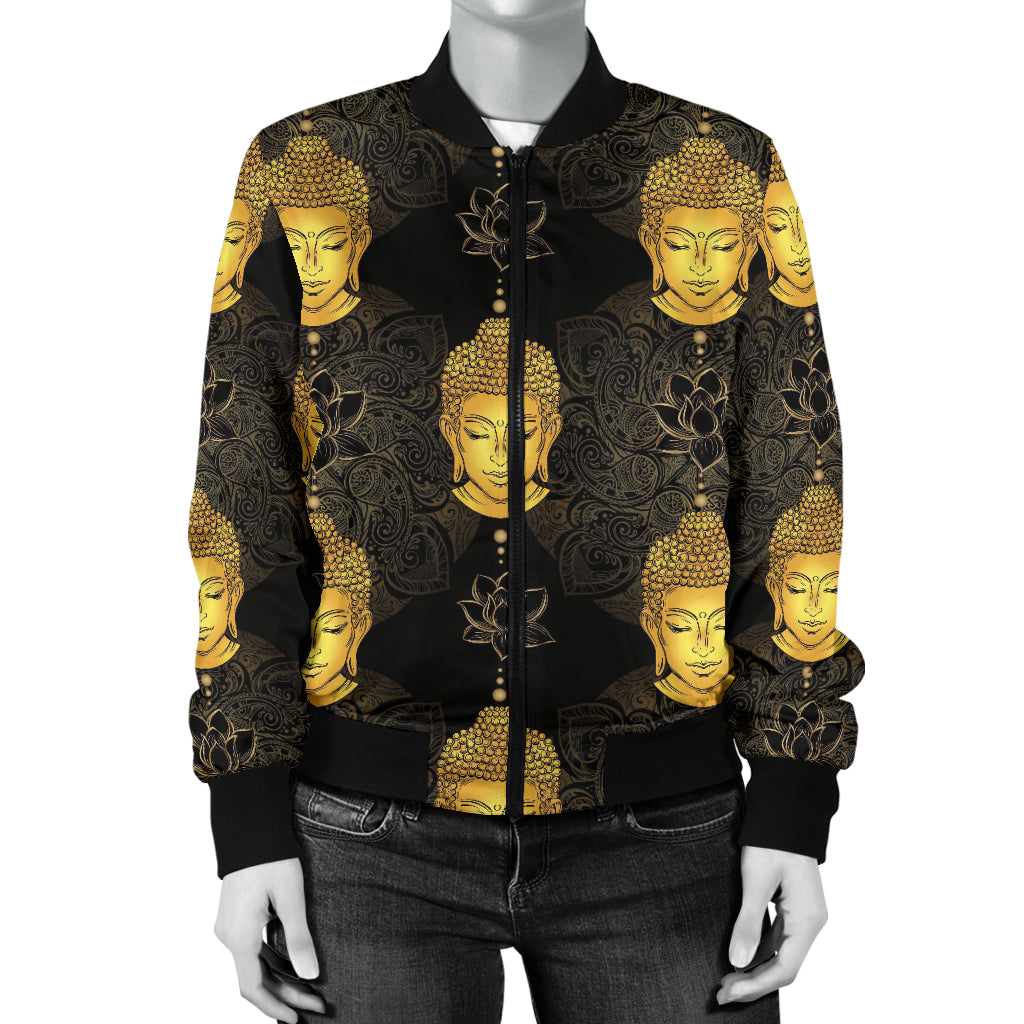 Buddha Pattern Print Design 04 Women's Bomber Jacket