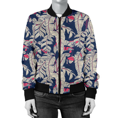 Bird Of Paradise Pattern Print Design 03 Women's Bomber Jacket