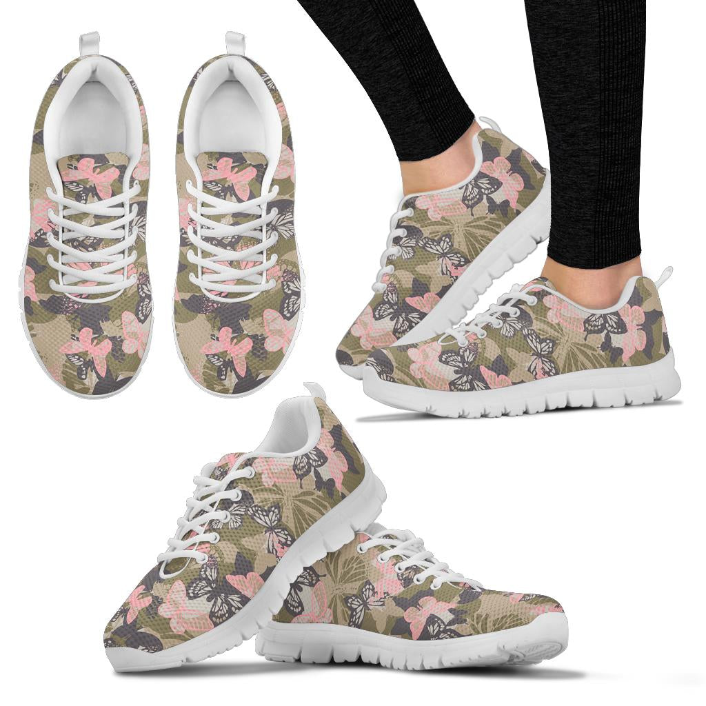 Butterfly camouflage Sneakers White Bottom Shoes