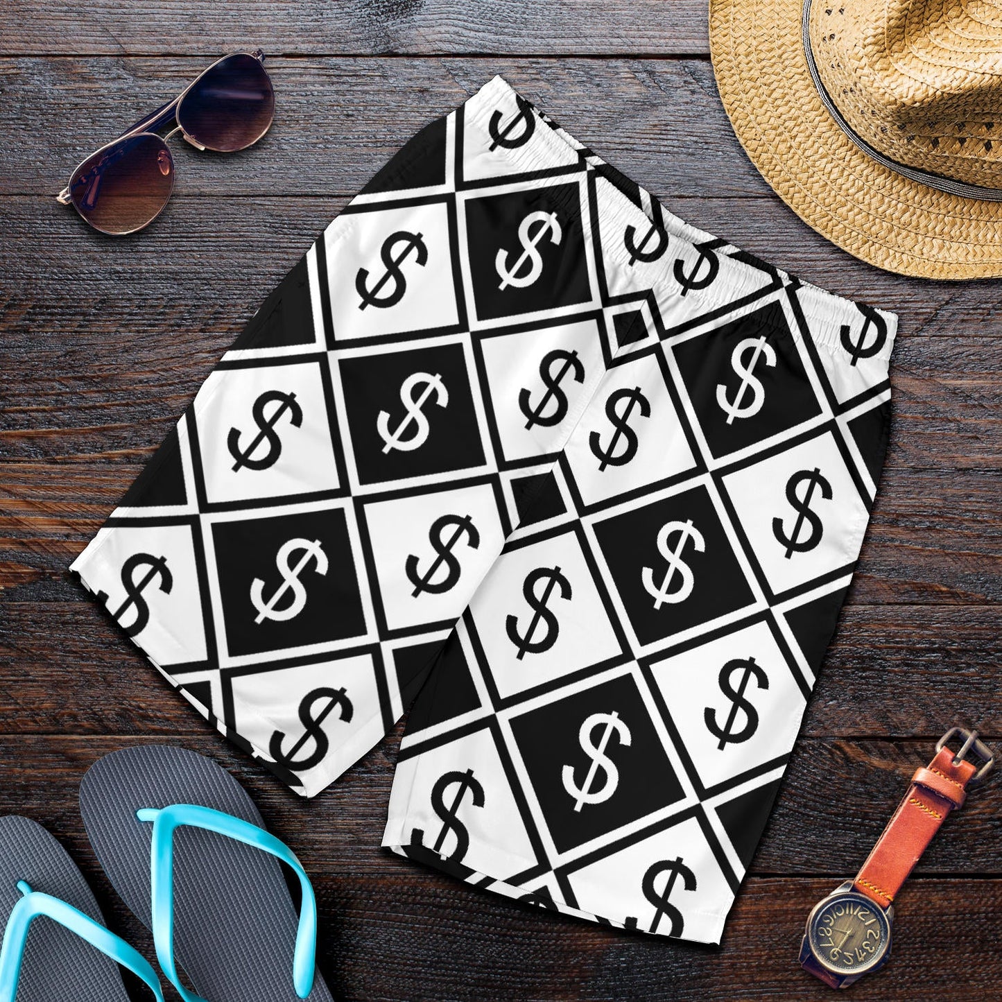 Money Pattern Print Design 04 Mens Shorts