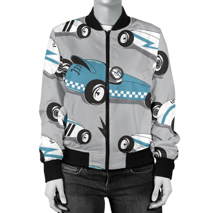 Racing Vintage Pattern Print Design A02 Women's Bomber Jacket