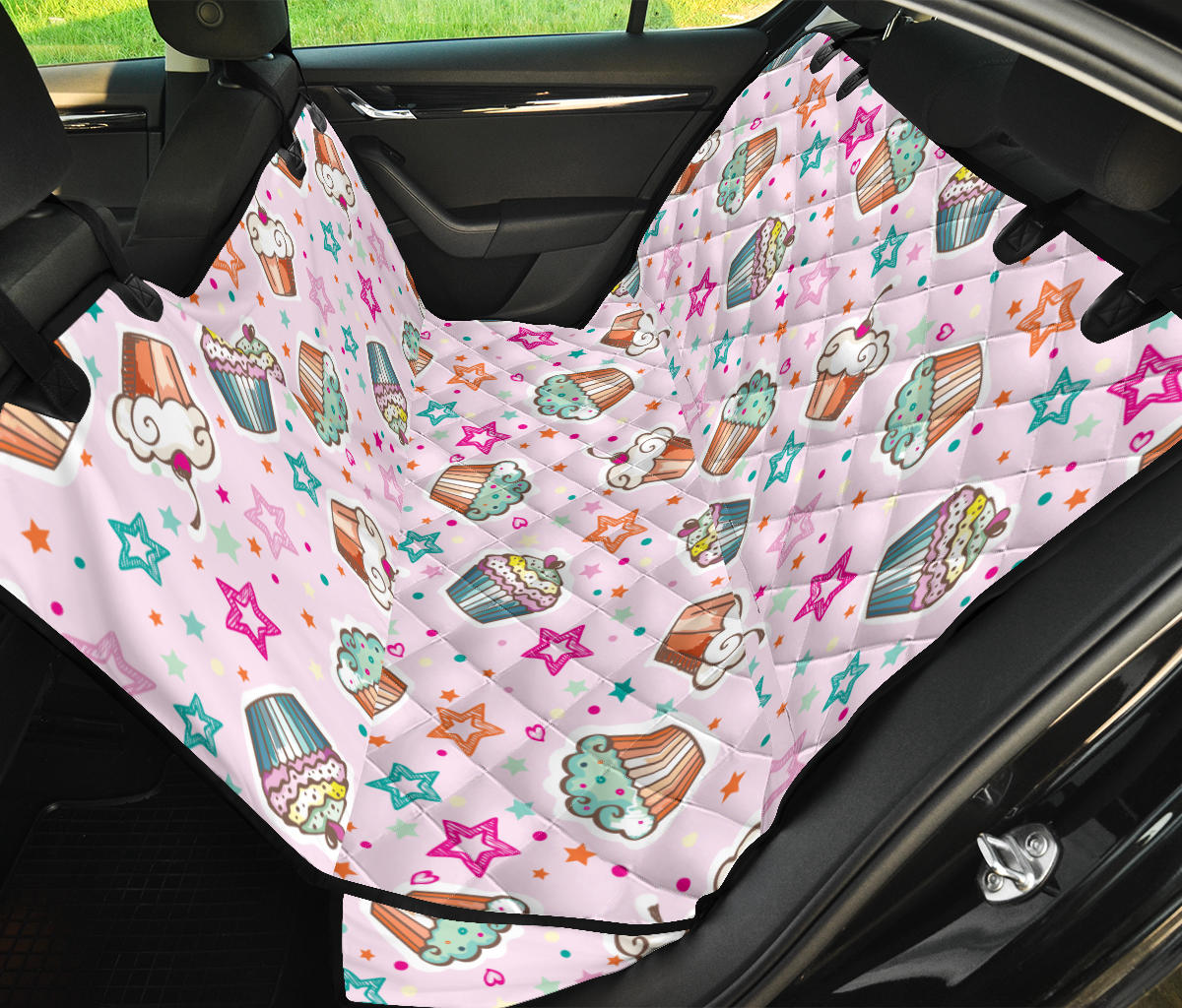 Cupcake Pattern Print Design CP03 Rear Dog  Seat Cover