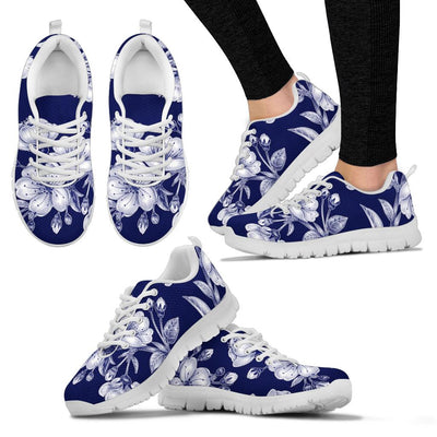 Cherry Blossom Pattern Print Design CB01 Sneakers White Bottom Shoes