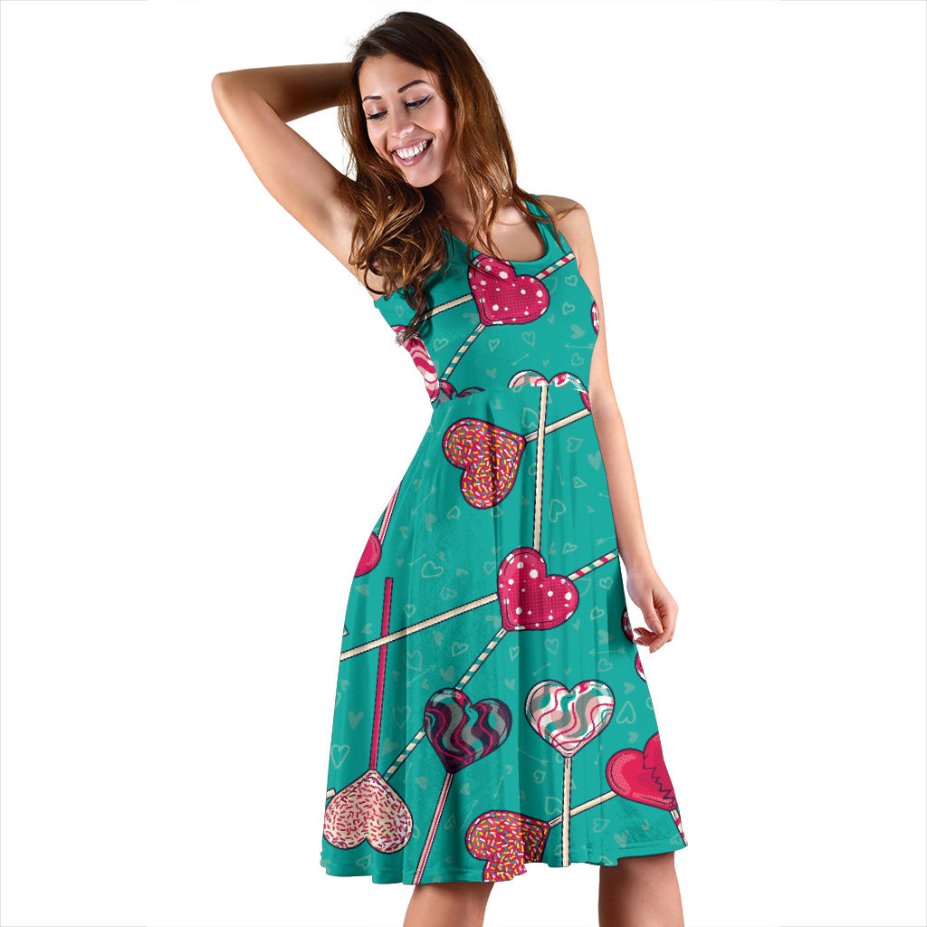 Lollipop Pattern Print Design LL01 Midi Dress