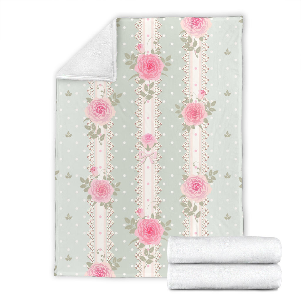 Rose Pattern Print Design RO016 Fleece Blanket
