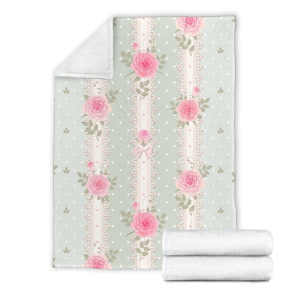Rose Pattern Print Design RO016 Fleece Blanket