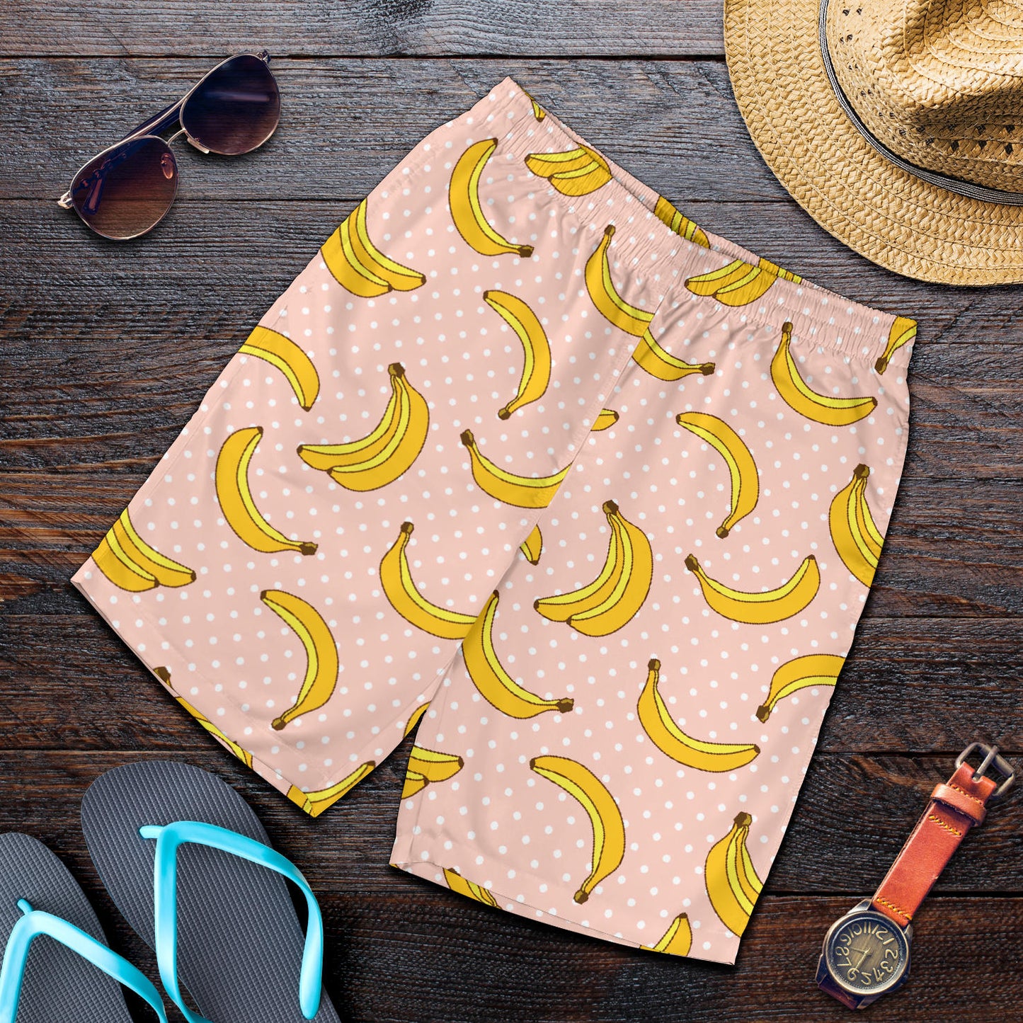 Banana Pattern Print Design BA06 Mens Shorts