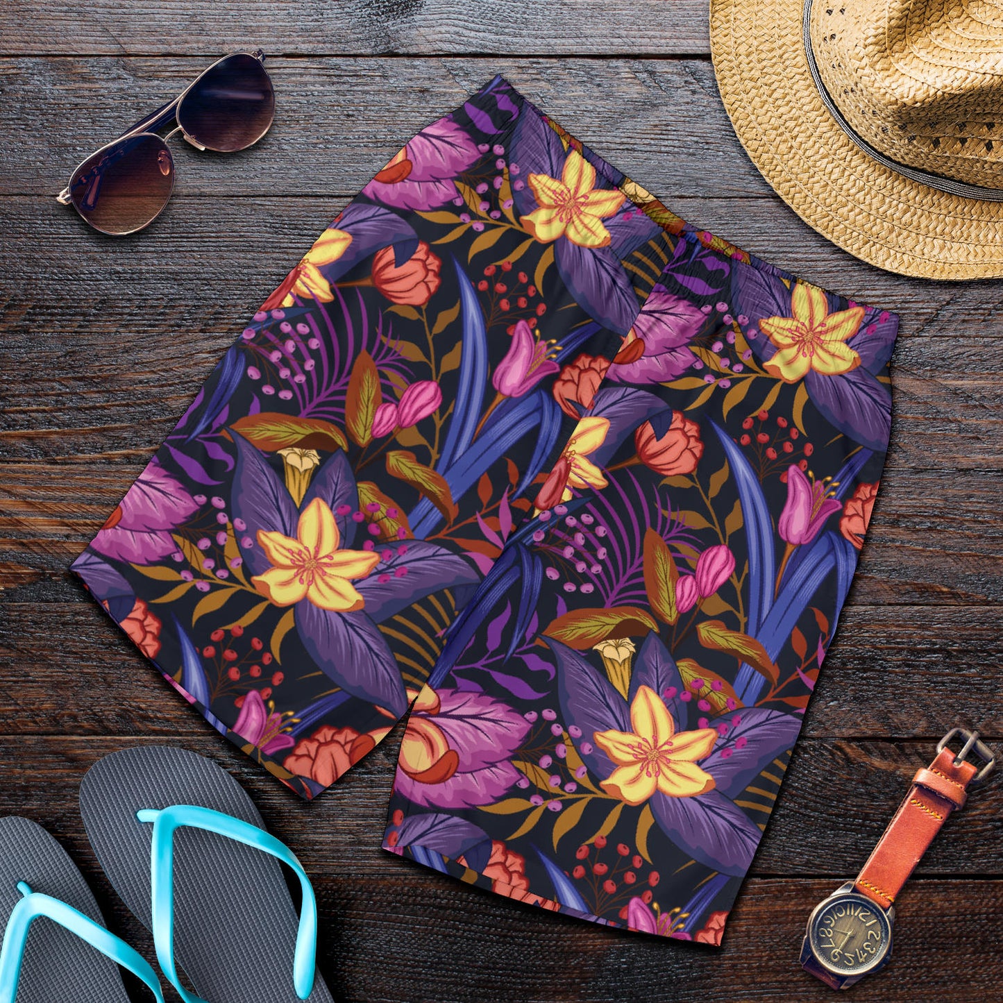 Lily Pattern Print Design LY016 Mens Shorts