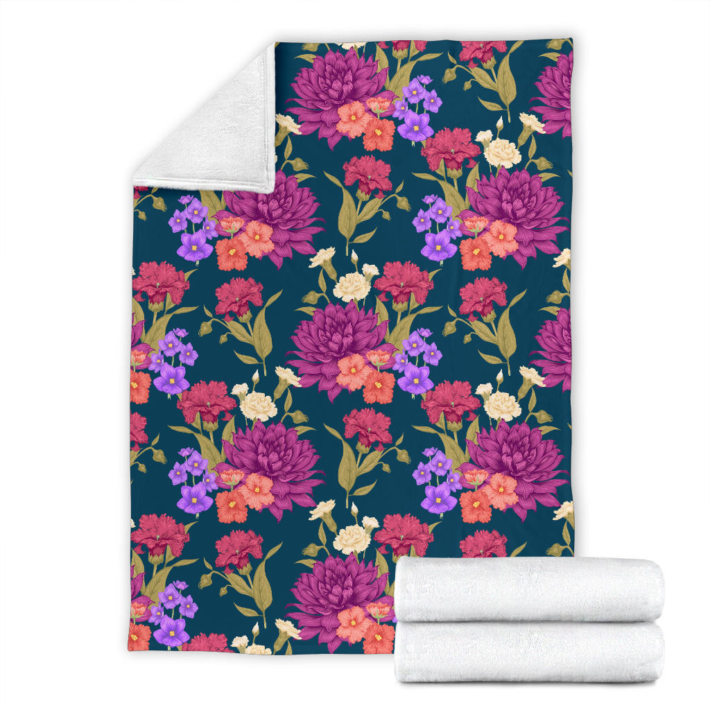 Dahlia Pattern Print Design DH01 Fleece Blanket