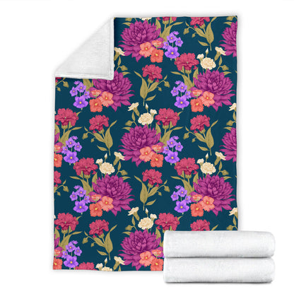Dahlia Pattern Print Design DH01 Fleece Blanket