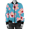 Cherry Blossom Pattern Print Design CB09 Women Bomber Jacket