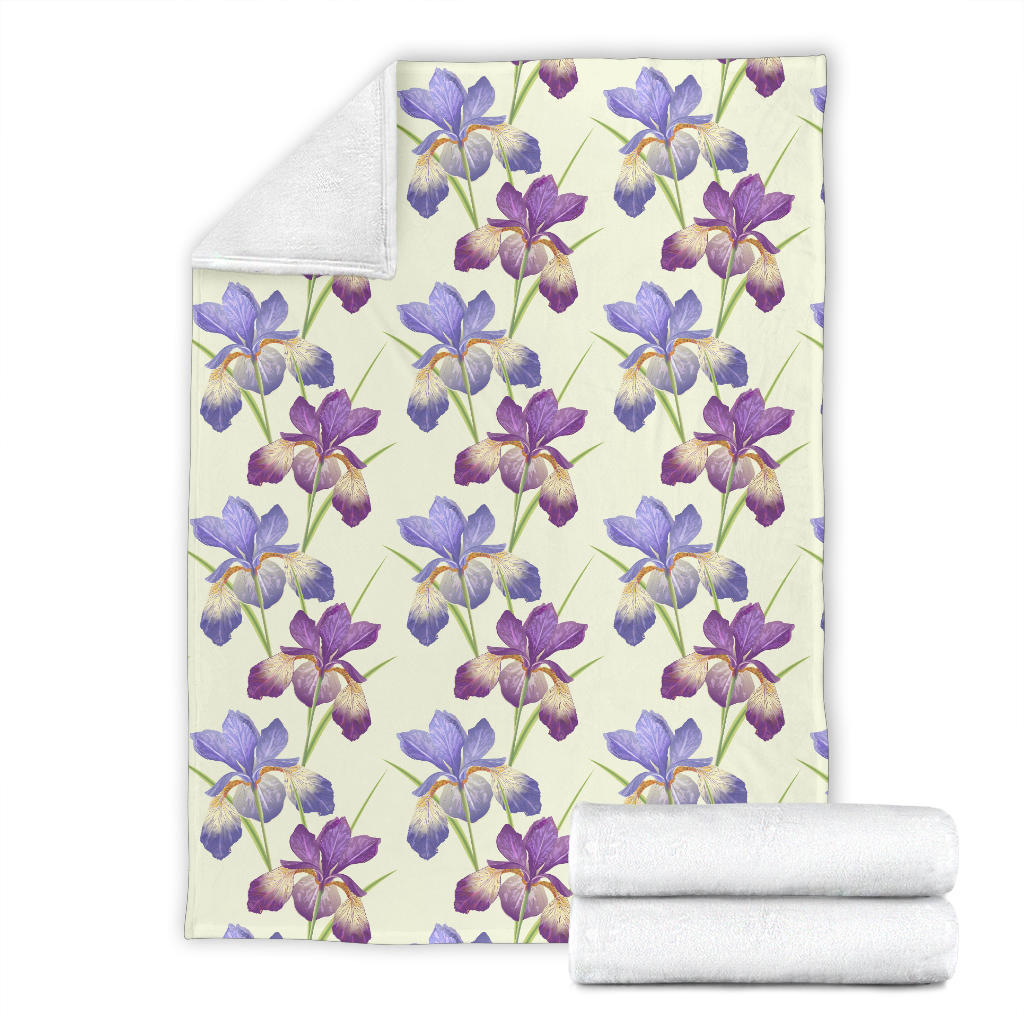 Iris Pattern Print Design IR08 Fleece Blanket
