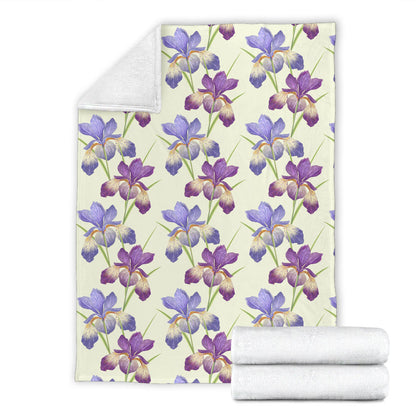 Iris Pattern Print Design IR08 Fleece Blanket