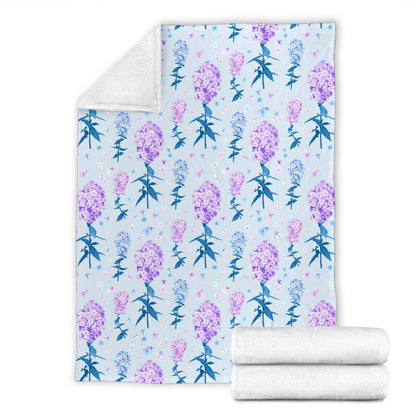 Lilac Pattern Print Design LI05 Fleece Blanket