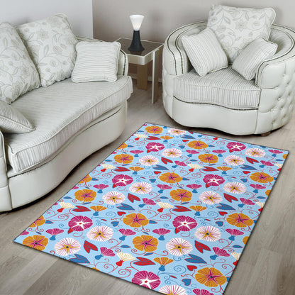 Morning Glory Pattern Print Design MG06 Area Rugs