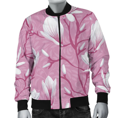 Magnolia Pattern Print Design MAG05 Men Bomber Jacket