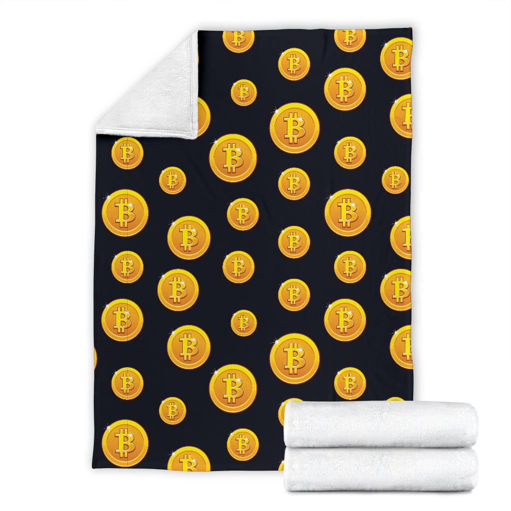 Bitcoin Pattern Print Design DO04 Fleece Blanket