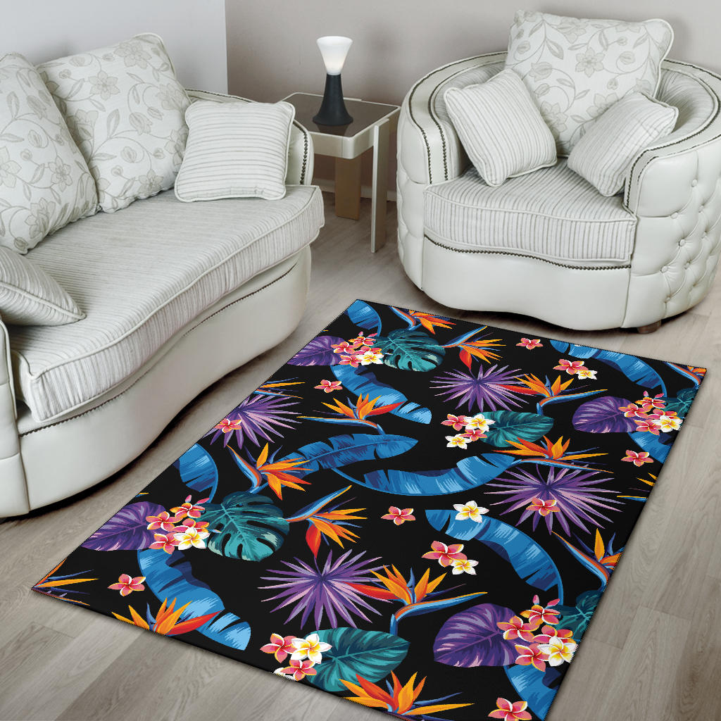 Tropical Flower Pattern Print Design TF018 Area Rugs