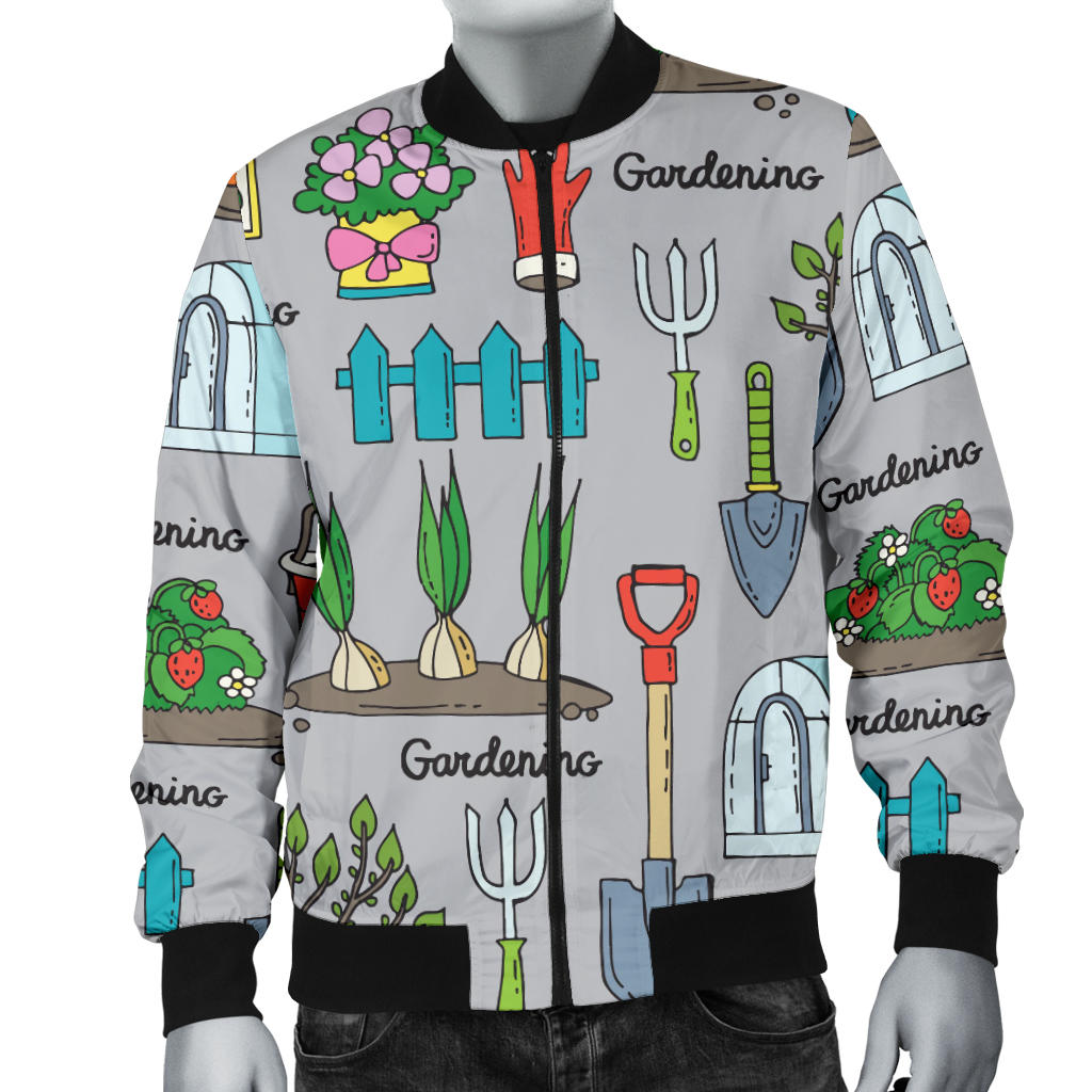 Gardening Pattern Print Design G07 Men Bomber Jacket