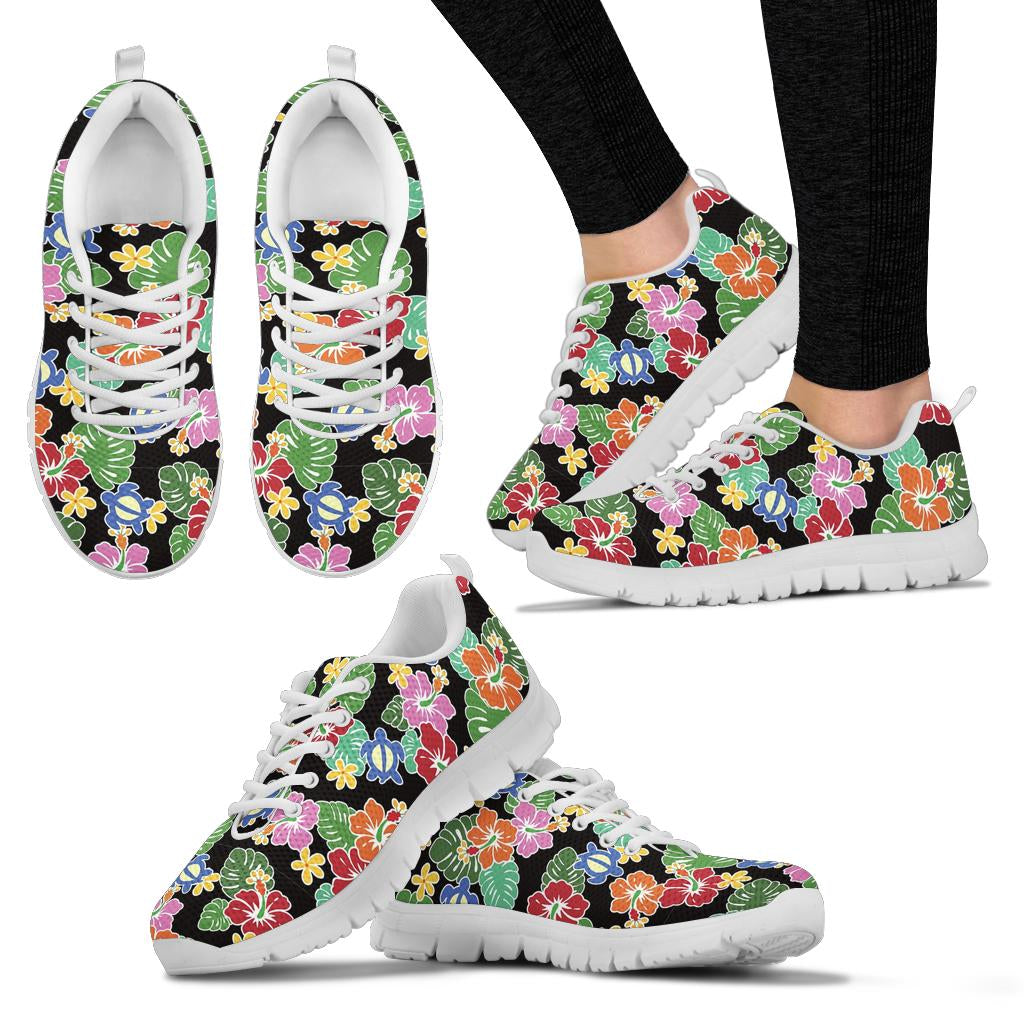 Hawaiian Themed Pattern Print Design H010 Sneakers White Bottom Shoes