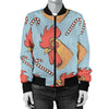 Rooster Pattern Print Design A05 Women's Bomber Jacket