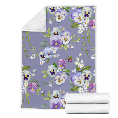 Pansy Pattern Print Design PS05 Fleece Blanket