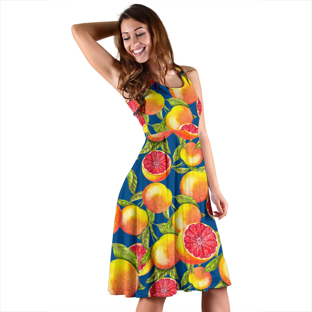 Grapefruit Pattern Print Design GF04 Midi Dress