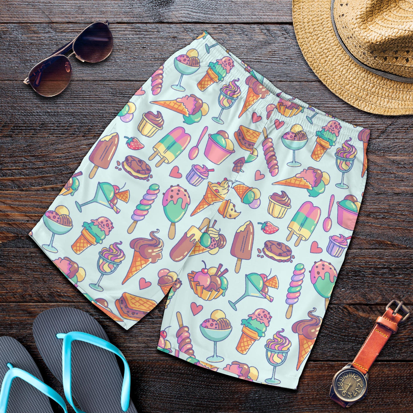 Ice Cream Pattern Print Design IC02 Mens Shorts