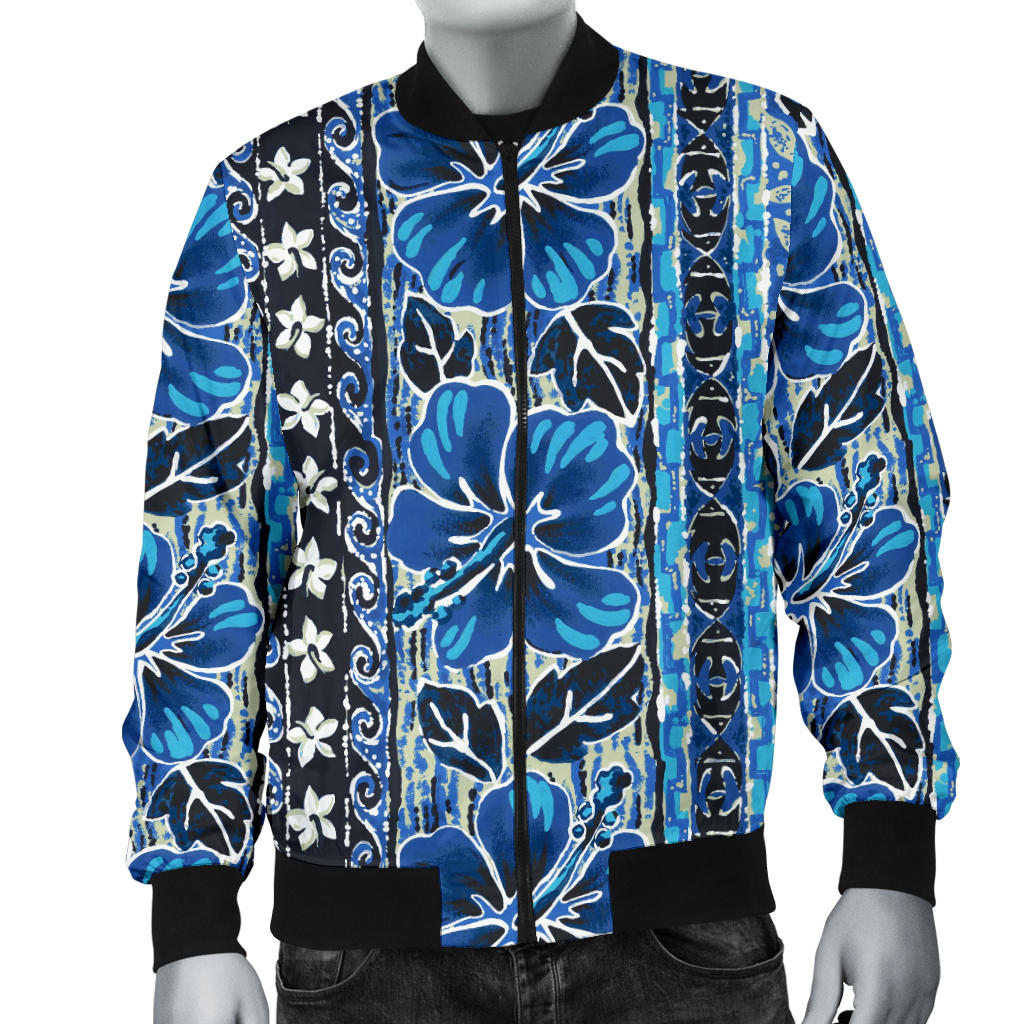Hawaiian Themed Pattern Print Design H012 Men Bomber Jacket