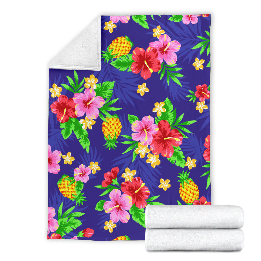 Hawaiian Themed Pattern Print Design H05 Fleece Blanket