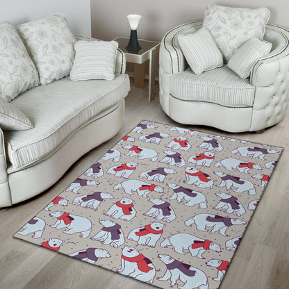Polar Bear Pattern Print Design PB04 Area Rugs