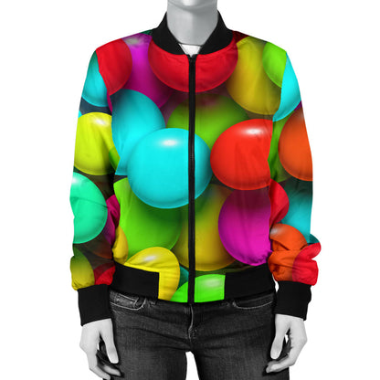 Candy Pattern Print Design CA03 Women Bomber Jacket