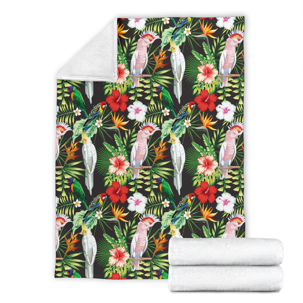 Tropical Flower Pattern Print Design TF03 Fleece Blanket