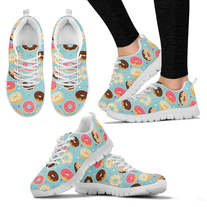 Donut Pattern Print Design DN04 Sneakers White Bottom Shoes