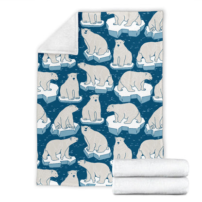 Polar Bear Pattern Print Design PB03 Fleece Blanket