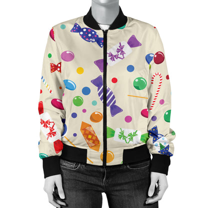 Candy Pattern Print Design 04 Women's Bomber Jacket