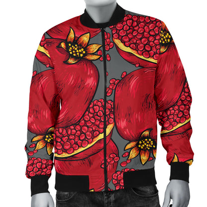 Pomegranate Pattern Print Design PG05 Men Bomber Jacket