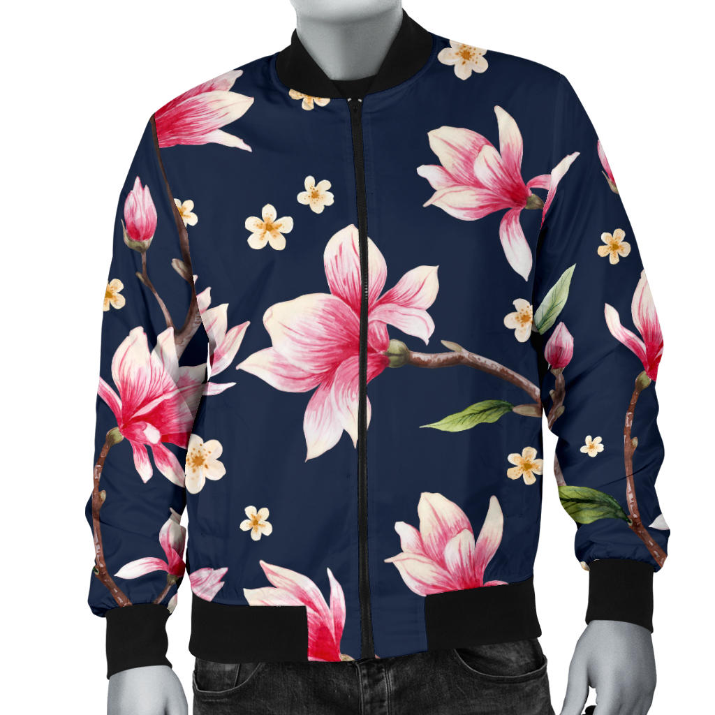 Magnolia Pattern Print Design MAG09 Men Bomber Jacket