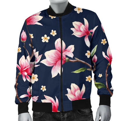 Magnolia Pattern Print Design MAG09 Men Bomber Jacket