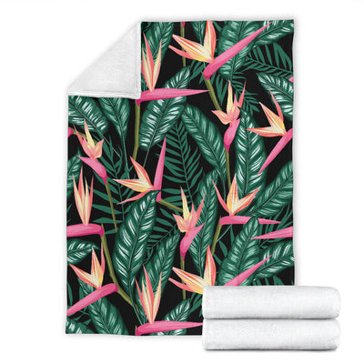 Bird Of Paradise Pattern Print Design BOP03 Fleece Blanket