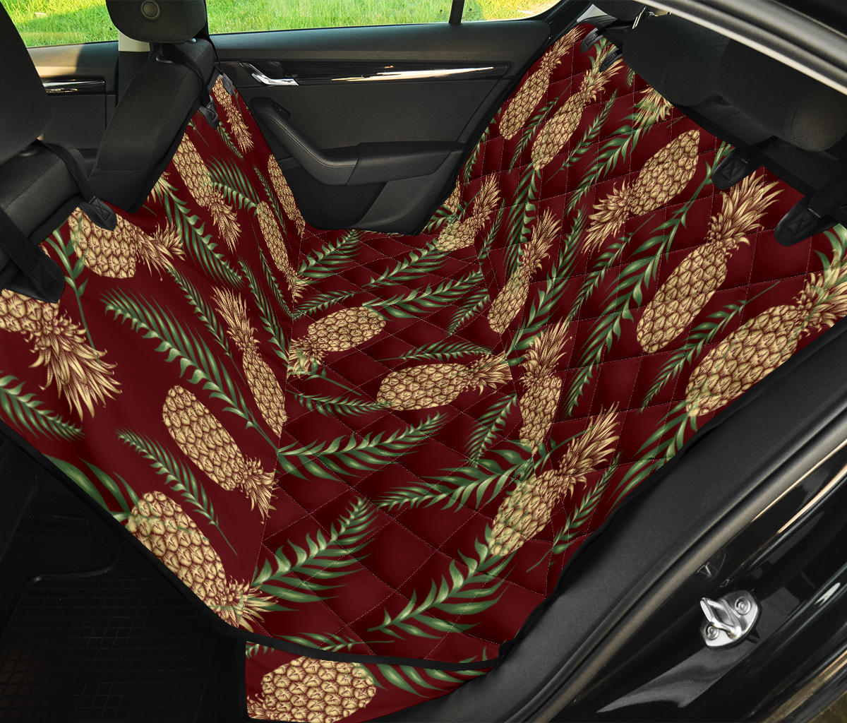 Pineapple Pattern Print Design PP013 Rear Dog  Seat Cover