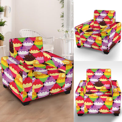 Cupcake Pattern Print Design CP02 Armchair Slipcover