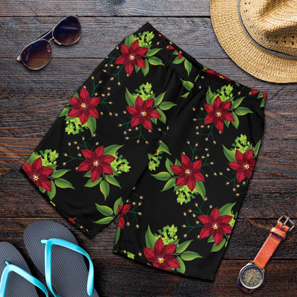 Poinsettia Pattern Print Design A01 Mens Shorts