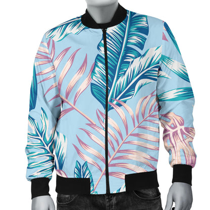 Tropical Flower Pattern Print Design TF01 Men Bomber Jacket